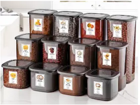 Kitchen Storage Container Set, Transparent PP Plastic, Uncoated, 12 pcs (4x500ml | 4x1200ml | 4x1750ml)